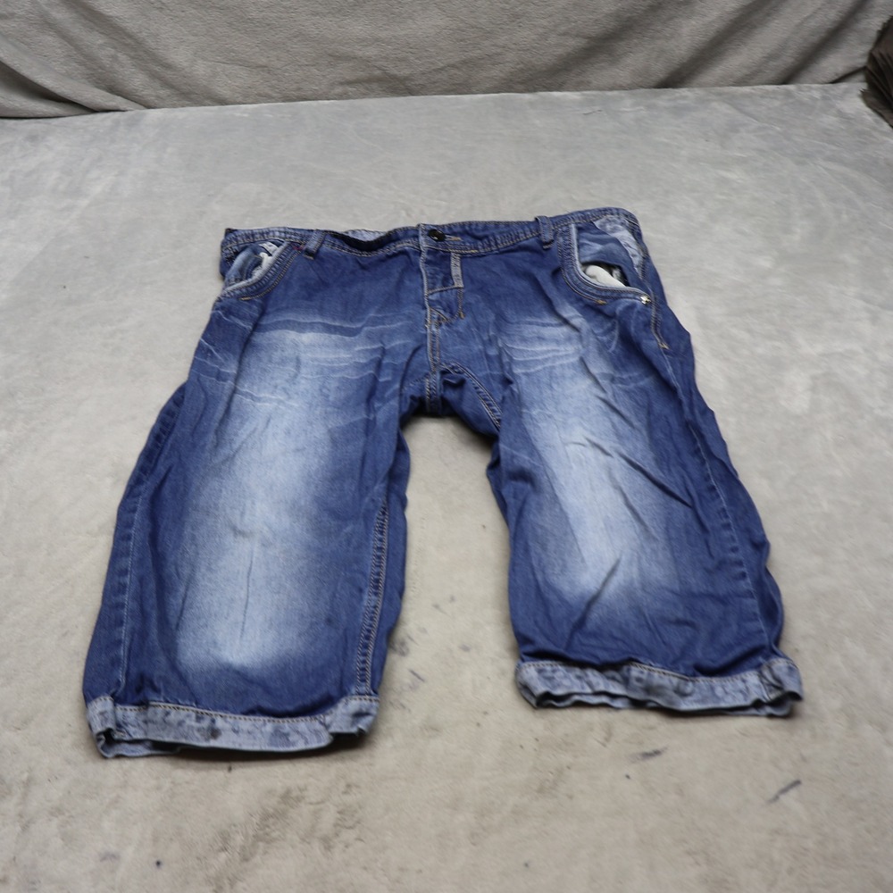 Philipp Plein Shorts Mens 33 Medium Wash Denim Miami Cut Fight Club Whisker Fade